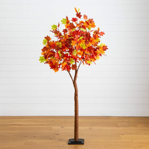 6-ft Pre-Lit Shades of Autumn Maple Artificial Fall Tree with 360 Warm White LED Lights - SKU #T5252 - 12