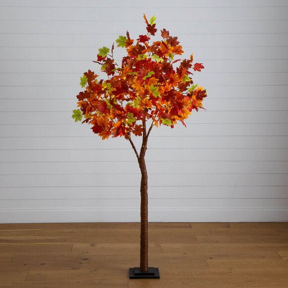6-ft Pre-Lit Shades of Autumn Maple Artificial Fall Tree with 360 Warm White LED Lights - SKU #T5252 - 13