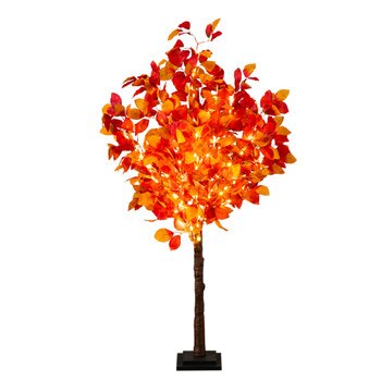 4-ft Pre-Lit Autumn Artificial Fall Tree with 160 Warm White LED Lights - SKU #T5253