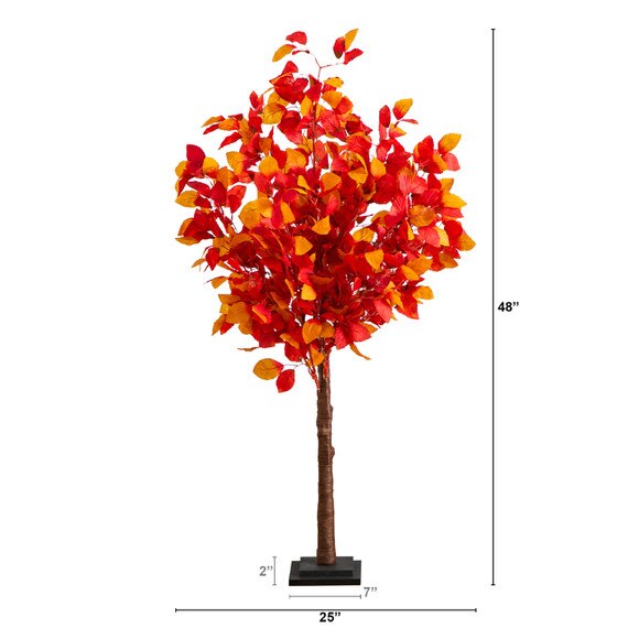 4-ft Pre-Lit Autumn Artificial Fall Tree with 160 Warm White LED Lights - SKU #T5253 - 1
