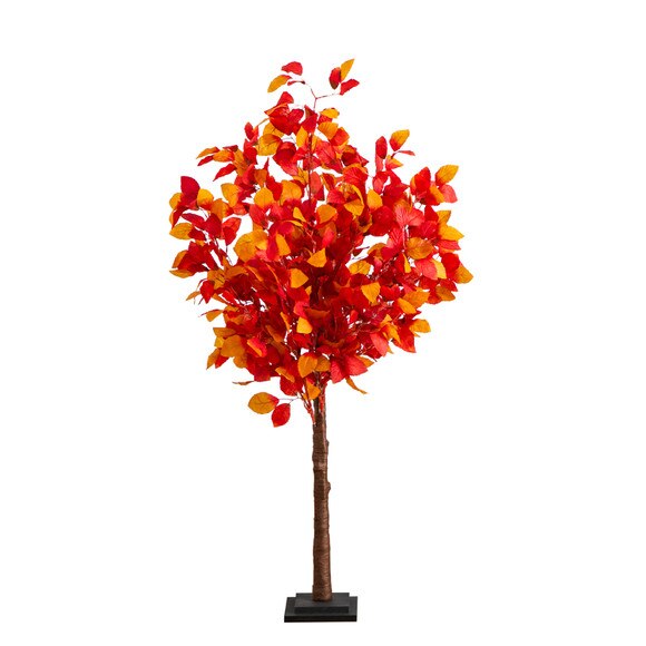 4-ft Pre-Lit Autumn Artificial Fall Tree with 160 Warm White LED Lights - SKU #T5253 - 2