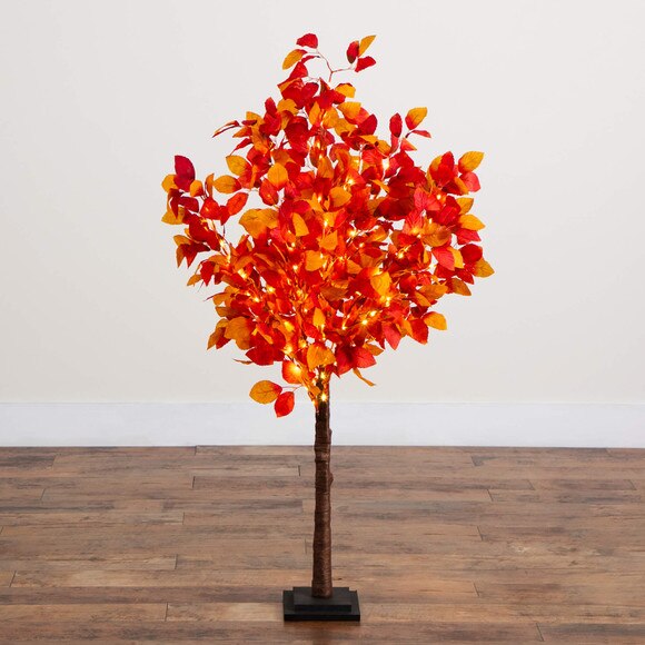 4-ft Pre-Lit Autumn Artificial Fall Tree with 160 Warm White LED Lights - SKU #T5253 - 11