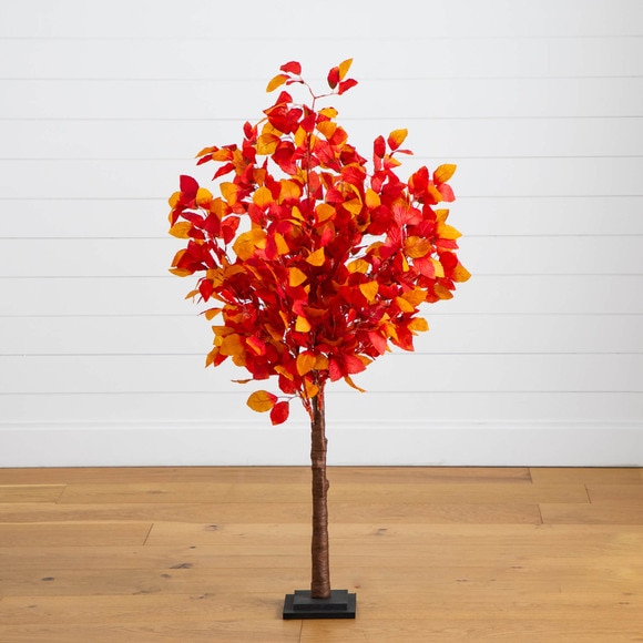 4-ft Pre-Lit Autumn Artificial Fall Tree with 160 Warm White LED Lights - SKU #T5253 - 12