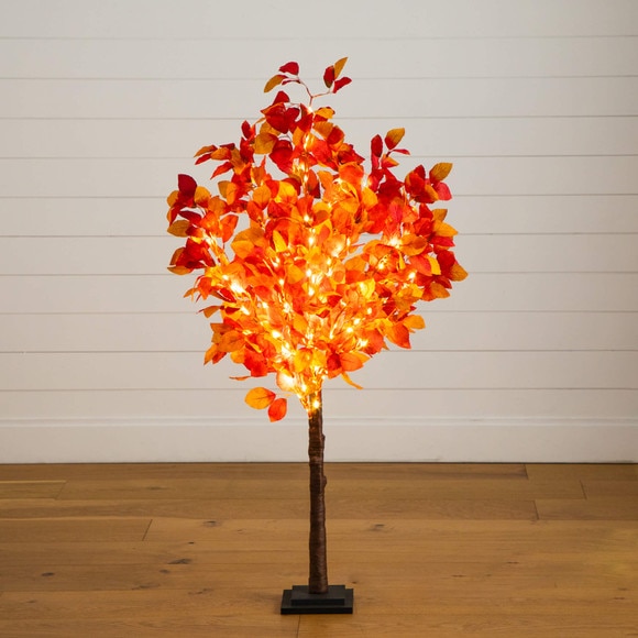 4-ft Pre-Lit Autumn Artificial Fall Tree with 160 Warm White LED Lights - SKU #T5253 - 13