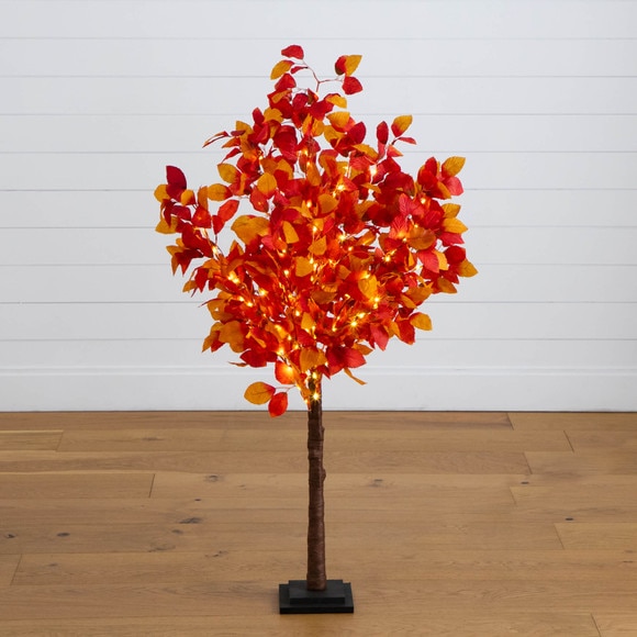 4-ft Pre-Lit Autumn Artificial Fall Tree with 160 Warm White LED Lights - SKU #T5253 - 14