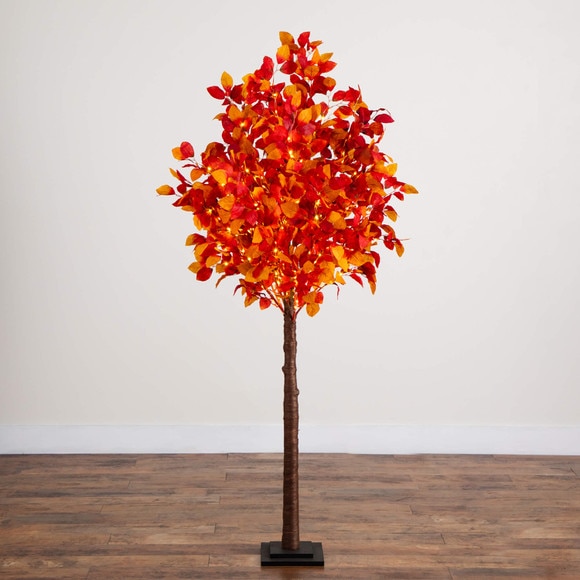 6-ft Pre-Lit Autumn Artificial Fall Tree with 300 Warm White LED Lights - SKU #T5255 - 13