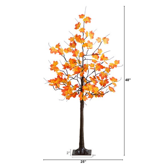 4-ft Pre-Lit Minimalist Autumn Maple Artificial Fall Tree with 56 Warm White LED Lights - SKU #T5258 - 1