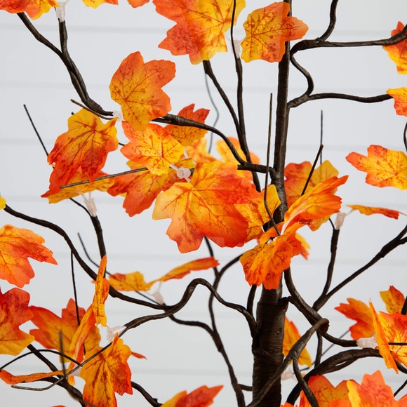 4-ft Pre-Lit Minimalist Autumn Maple Artificial Fall Tree with 56 Warm White LED Lights - SKU #T5258 - 2