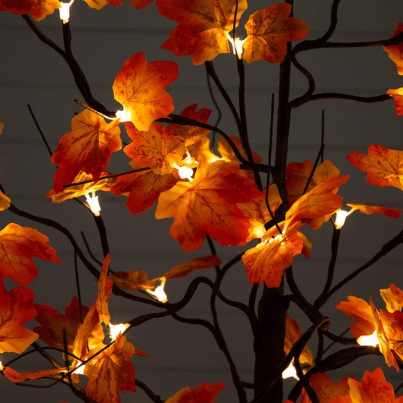 4-ft Pre-Lit Minimalist Autumn Maple Artificial Fall Tree with 56 Warm White LED Lights - SKU #T5258 - 3