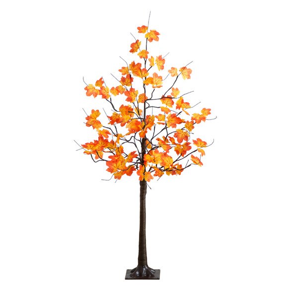 4-ft Pre-Lit Minimalist Autumn Maple Artificial Fall Tree with 56 Warm White LED Lights - SKU #T5258 - 6