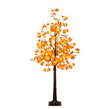 5-ft Pre-Lit Minimalist Autumn Maple Artificial Fall Tree with 96 Warm White LED Lights - SKU #T5259