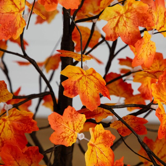 5-ft Pre-Lit Minimalist Autumn Maple Artificial Fall Tree with 96 Warm White LED Lights - SKU #T5259 - 2