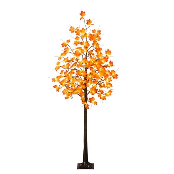 6-ft Pre-Lit Minimalist Autumn Maple Artificial Fall Tree with 120 Warm White LED Lights - SKU #T5260