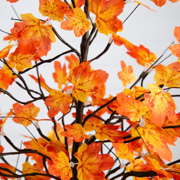 6-ft Pre-Lit Minimalist Autumn Maple Artificial Fall Tree with 120 Warm White LED Lights - SKU #T5260 - 2