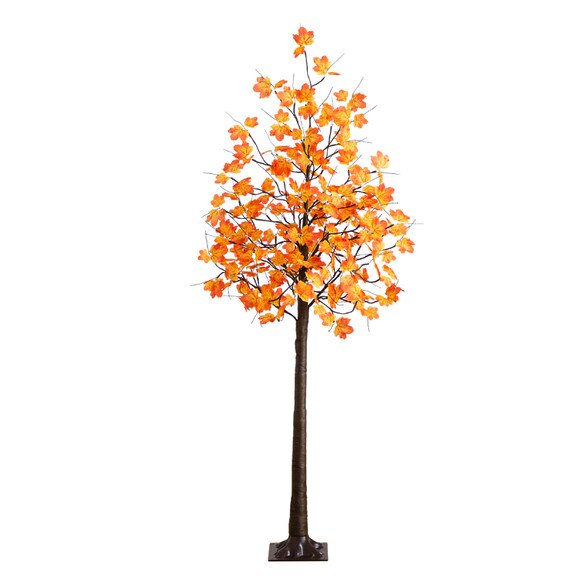 6-ft Pre-Lit Minimalist Autumn Maple Artificial Fall Tree with 120 Warm White LED Lights - SKU #T5260 - 6
