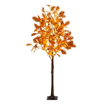 5-ft Pre-Lit Burnt Orange Autumn Maple Artificial Fall Tree with 240 Warm White LED Lights - SKU #T5261