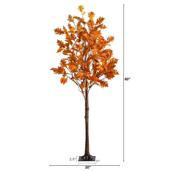 5-ft Pre-Lit Burnt Orange Autumn Maple Artificial Fall Tree with 240 Warm White LED Lights - SKU #T5261 - 1