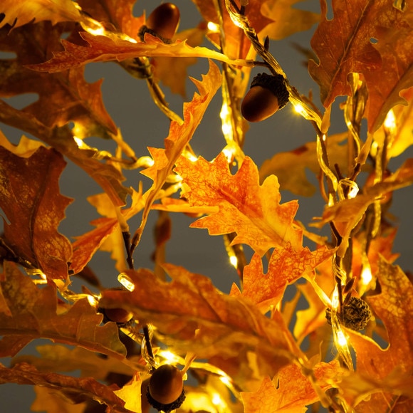 5-ft Pre-Lit Burnt Orange Autumn Maple Artificial Fall Tree with 240 Warm White LED Lights - SKU #T5261 - 3