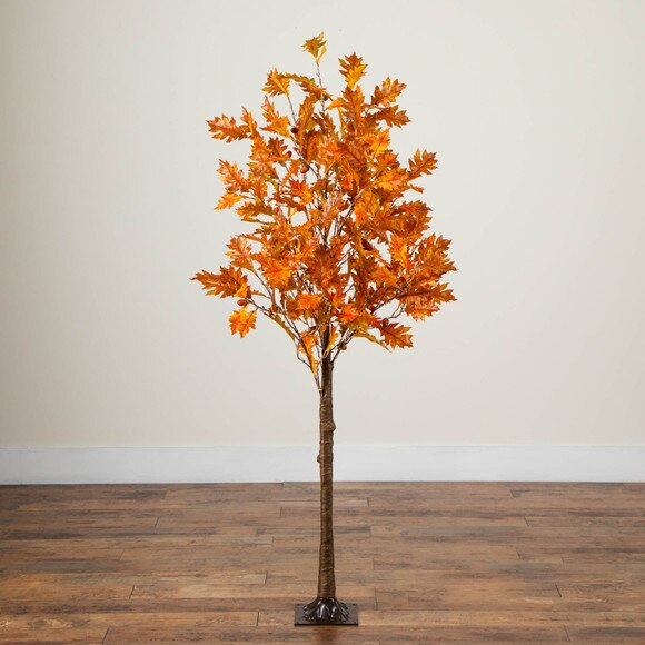5-ft Pre-Lit Burnt Orange Autumn Maple Artificial Fall Tree with 240 Warm White LED Lights - SKU #T5261 - 8