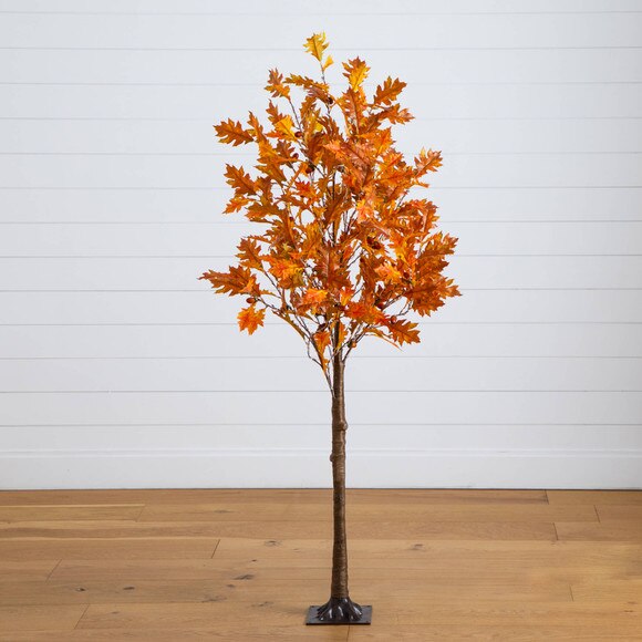 5-ft Pre-Lit Burnt Orange Autumn Maple Artificial Fall Tree with 240 Warm White LED Lights - SKU #T5261 - 11