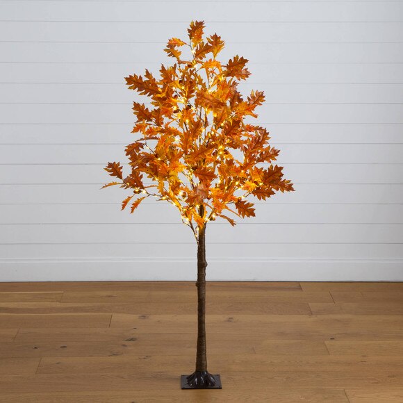 5-ft Pre-Lit Burnt Orange Autumn Maple Artificial Fall Tree with 240 Warm White LED Lights - SKU #T5261 - 12