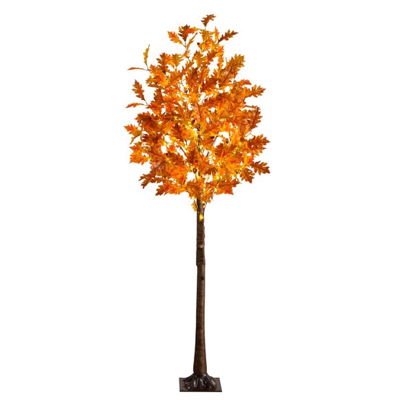 6-ft Pre-Lit Burnt Orange Autumn Maple Artificial Fall Tree with 300 Warm White LED Lights - SKU #T5262