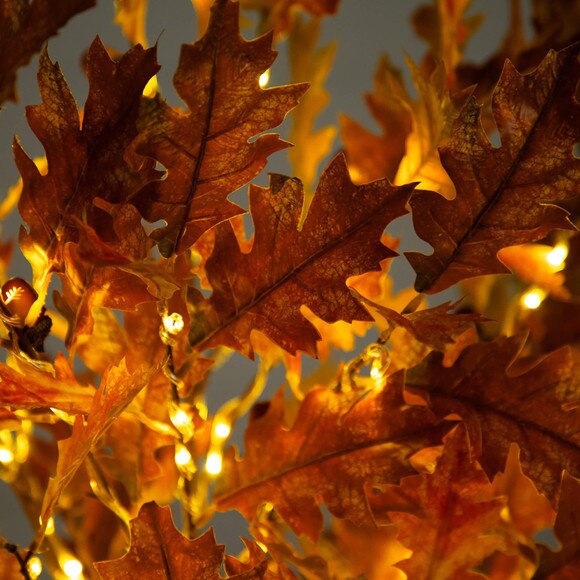 6-ft Pre-Lit Burnt Orange Autumn Maple Artificial Fall Tree with 300 Warm White LED Lights - SKU #T5262 - 3