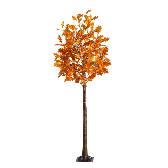 6-ft Pre-Lit Burnt Orange Autumn Maple Artificial Fall Tree with 300 Warm White LED Lights - SKU #T5262 - 6