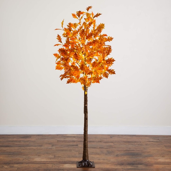 6-ft Pre-Lit Burnt Orange Autumn Maple Artificial Fall Tree with 300 Warm White LED Lights - SKU #T5262 - 9