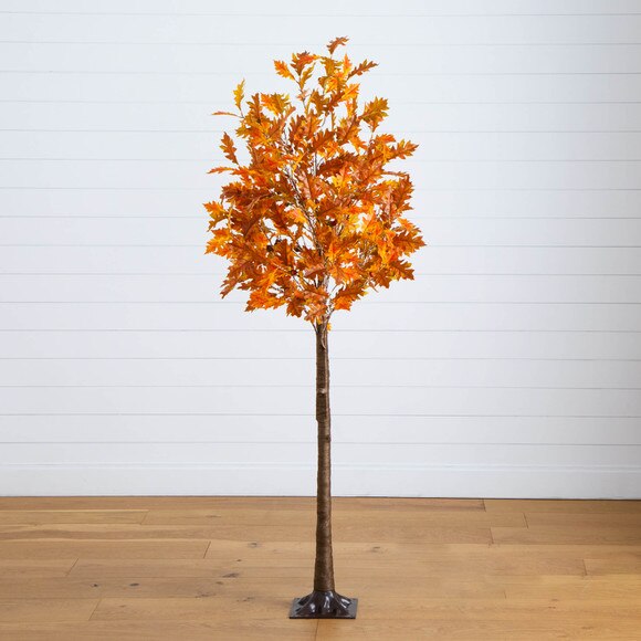 6-ft Pre-Lit Burnt Orange Autumn Maple Artificial Fall Tree with 300 Warm White LED Lights - SKU #T5262 - 13