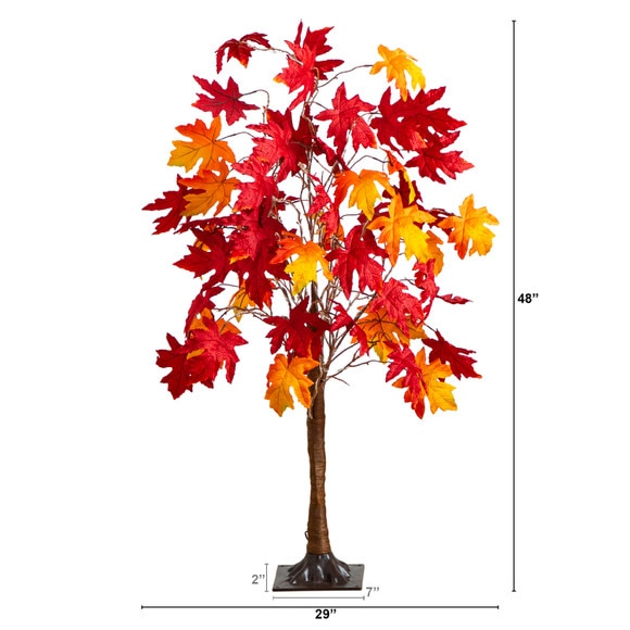 4-ft Pre-Lit Autumn Weeping Maple Artificial Fall Tree with 180 Warm White LED Lights - SKU #T5263 - 1