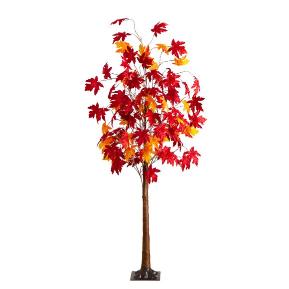 6-ft Pre-Lit Autumn Weeping Maple Artificial Fall Tree with 300 Warm White LED Lights - SKU #T5265 - 2
