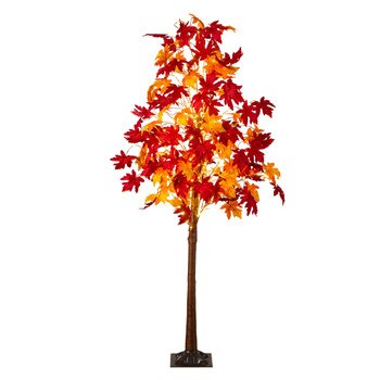 7-ft Pre-Lit Autumn Weeping Maple Artificial Fall Tree with 450 Warm White LED Lights - SKU #T5266