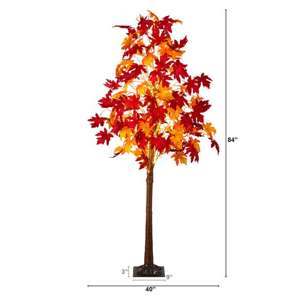 7-ft Pre-Lit Autumn Weeping Maple Artificial Fall Tree with 450 Warm White LED Lights - SKU #T5266 - 1