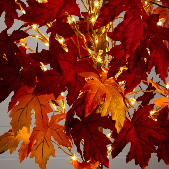 7-ft Pre-Lit Autumn Weeping Maple Artificial Fall Tree with 450 Warm White LED Lights - SKU #T5266 - 3