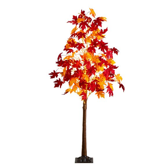 7-ft Pre-Lit Autumn Weeping Maple Artificial Fall Tree with 450 Warm White LED Lights - SKU #T5266 - 11