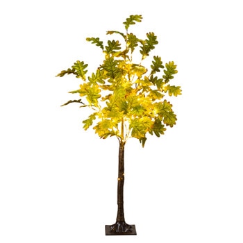 4-ft Pre-Lit Green Autumn Oak Artificial Fall Tree with 150 Warm White LED Lights - SKU #T5267