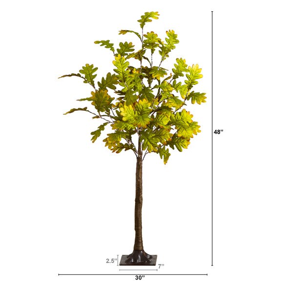 4-ft Pre-Lit Green Autumn Oak Artificial Fall Tree with 150 Warm White LED Lights - SKU #T5267 - 1