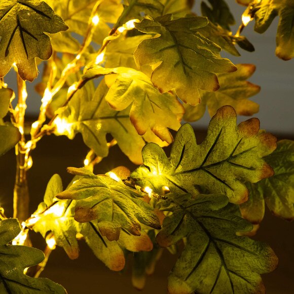 4-ft Pre-Lit Green Autumn Oak Artificial Fall Tree with 150 Warm White LED Lights - SKU #T5267 - 3