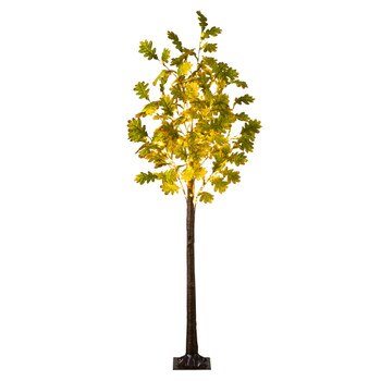 5-ft Pre-Lit Green Autumn Oak Artificial Fall Tree with 200 Warm White LED Lights - SKU #T5268