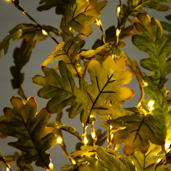 5-ft Pre-Lit Green Autumn Oak Artificial Fall Tree with 200 Warm White LED Lights - SKU #T5268 - 5
