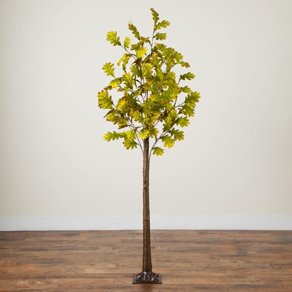 5-ft Pre-Lit Green Autumn Oak Artificial Fall Tree with 200 Warm White LED Lights - SKU #T5268 - 10