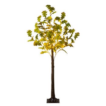 6-ft Pre-Lit Green Autumn Oak Artificial Fall Tree with 250 Warm White LED Lights - SKU #T5269