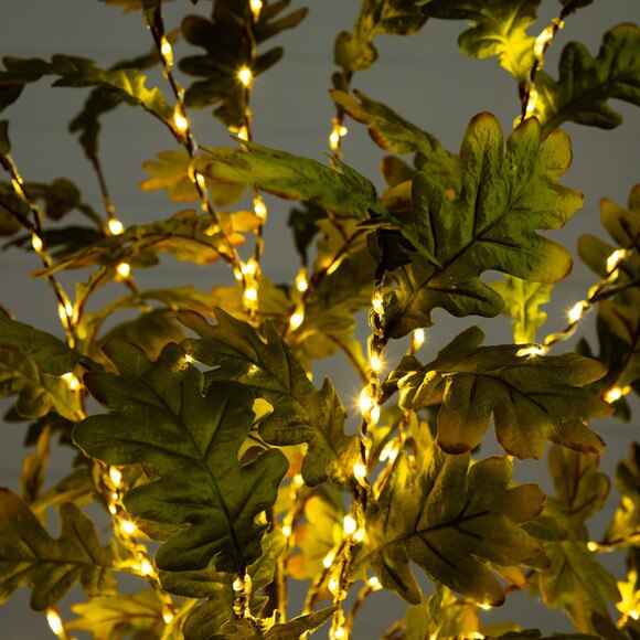 6-ft Pre-Lit Green Autumn Oak Artificial Fall Tree with 250 Warm White LED Lights - SKU #T5269 - 3