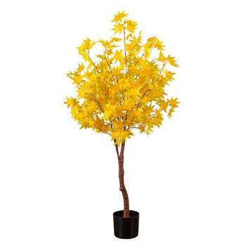 4-ft Pre-Lit Yellow Autumn Maple Artifical Fall Tree with 150 Warm White LED Lights - SKU #T5270
