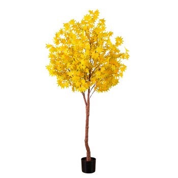 6-ft Pre-Lit Yellow Autumn Maple Artifical Fall Tree with 350 Warm White LED Lights - SKU #T5272