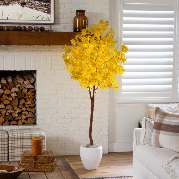 6-ft Pre-Lit Yellow Autumn Maple Artifical Fall Tree with 350 Warm White LED Lights - SKU #T5272 - 4