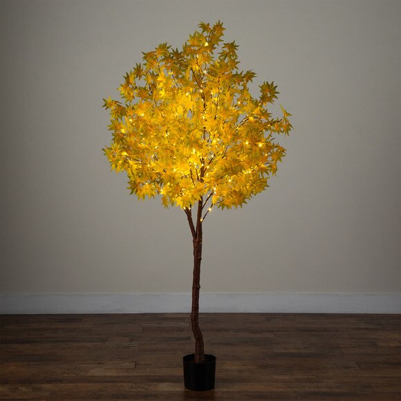 6-ft Pre-Lit Yellow Autumn Maple Artifical Fall Tree with 350 Warm White LED Lights - SKU #T5272 - 7