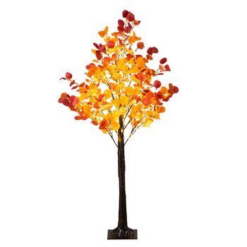 5-ft Pre-Lit Bright Autumn Eucalyptus Artificial Fall Tree with 300 Warm White LED Lights - SKU #T5273
