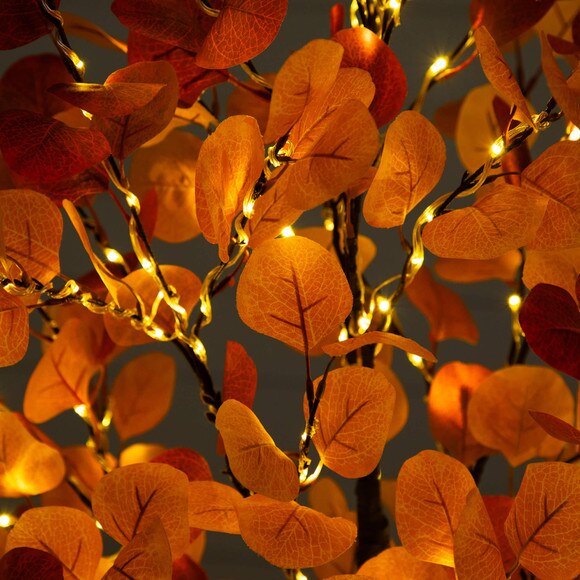 5-ft Pre-Lit Bright Autumn Eucalyptus Artificial Fall Tree with 300 Warm White LED Lights - SKU #T5273 - 3